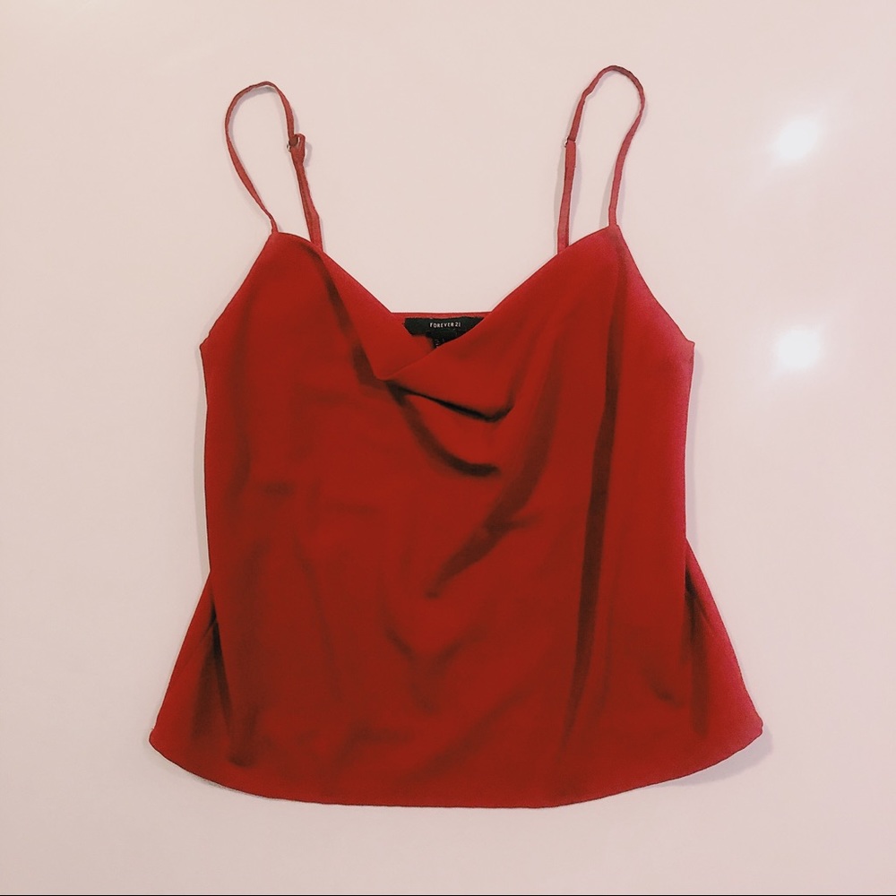Forever 21 red cowl neck tank top